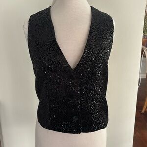 Beautiful beaded black vest.